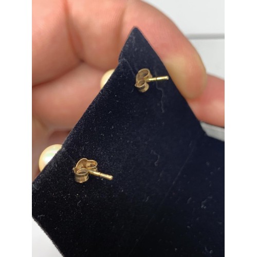 255 - PAIR OF 9K GOLD PEARL EARRINGS BOXED