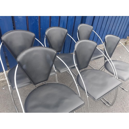 113 - 6 CHROME & LEATHER CHAIRS