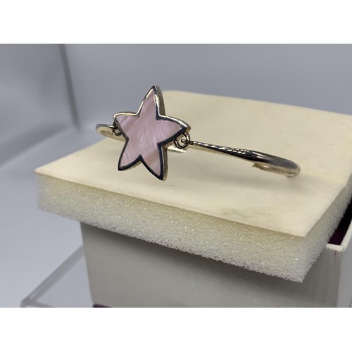 258 - A SILVER AND M.O.P- STAR BRACELET