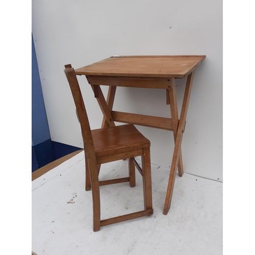 33 - A FOLDING DESK & CHAIR