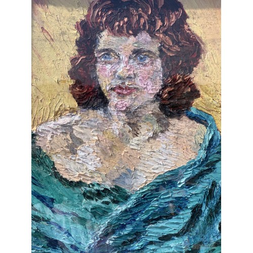 120 - A 1956 VINTAGE OIL PORTRAIT MONOGRAMMED EFR 27x24in