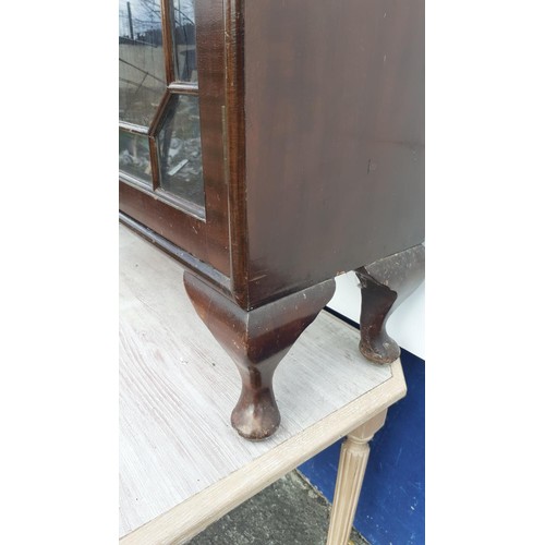 42 - A 2 DOOR MAHOGANY DISPLAY/BOOKCASE