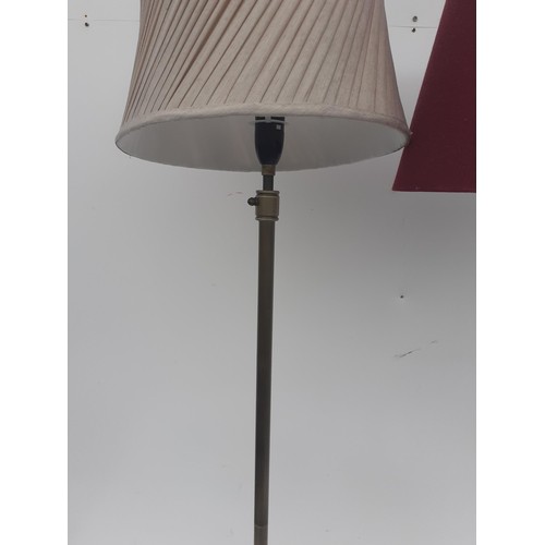 45 - A PAIR OF ADJUSTABLE BRASS STANDARD LAMPS