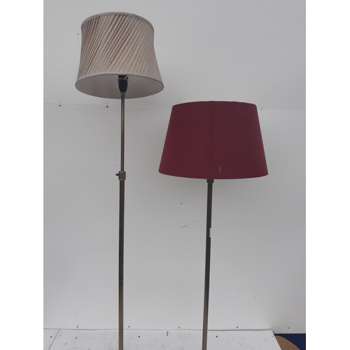 45 - A PAIR OF ADJUSTABLE BRASS STANDARD LAMPS