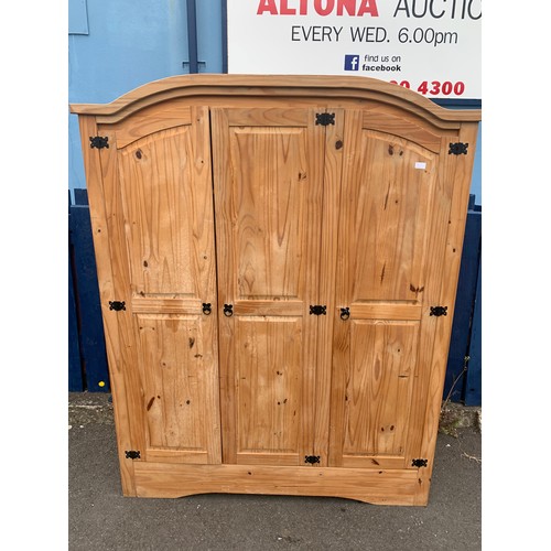 46 - PINE 3 DOOR ROBE