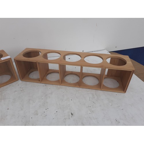 130 - 2 WOODEN WINE RACKS