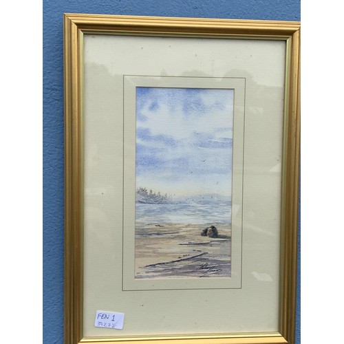 50 - WATERCOLOUR BY PETER SHAW IN GILT FRAME 18X13