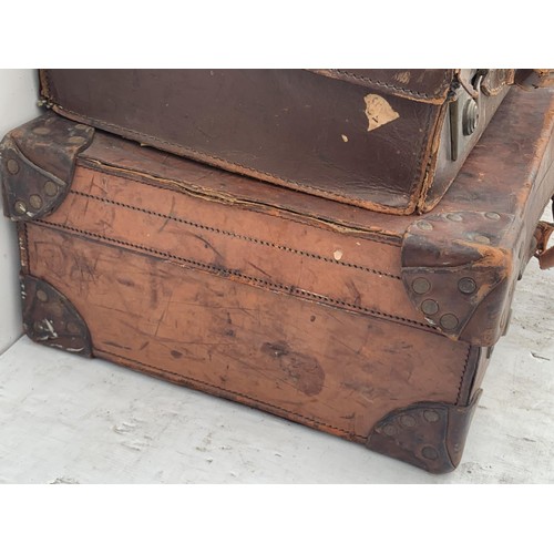 52 - 2 QUALITY ANTIQUE LEATHER TRAVEL CASES