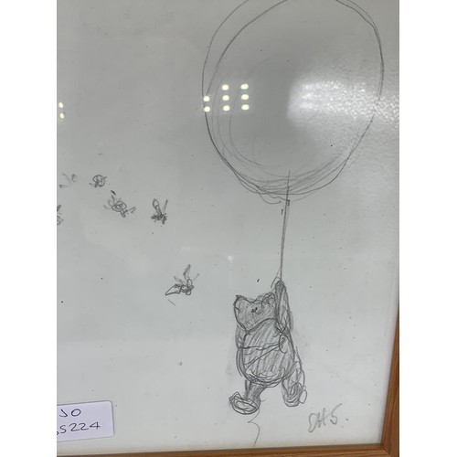 60 - A PAIR OF WINNIE THE POOH FRAMED SKETCHES, E H SHEPARD 10X12