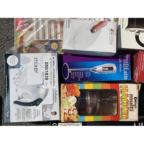 65 - A LOT OF NEW  KITCHEN ITEMS COFFEE PRESS FOOD PROCESSOR ETC