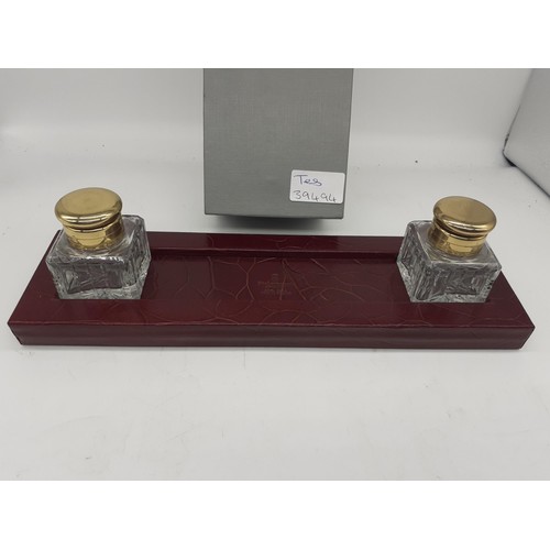 77 - W.A GOLD LEATHERWORKS BOXED DESK TIDY