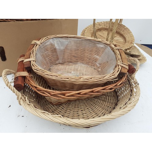 160 - A COLLECTION OF WICKER BASKETS