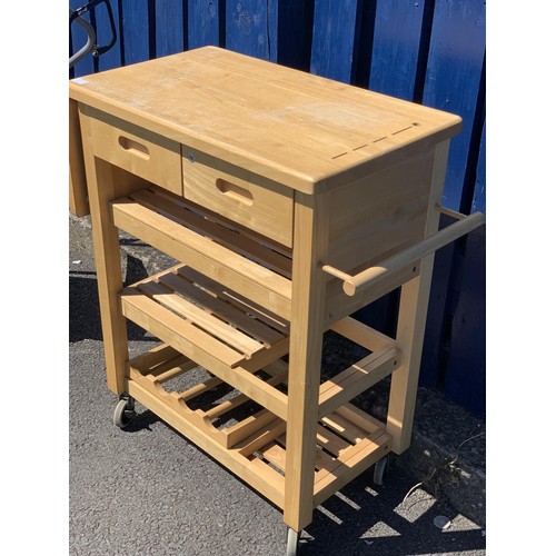 165 - A LIGHT OAK KITCHEN ISLAND