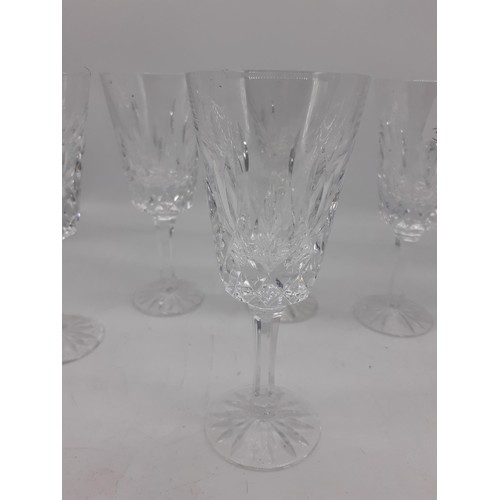 313 - A SET OF 6 WATERFORD CRYSTAL WHITE WINE GLASS