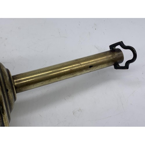 327 - AN ANTIQUE VICTORIAN BRASS CLOCKWORK SPIT JACK  ROTISSERIE 10.5