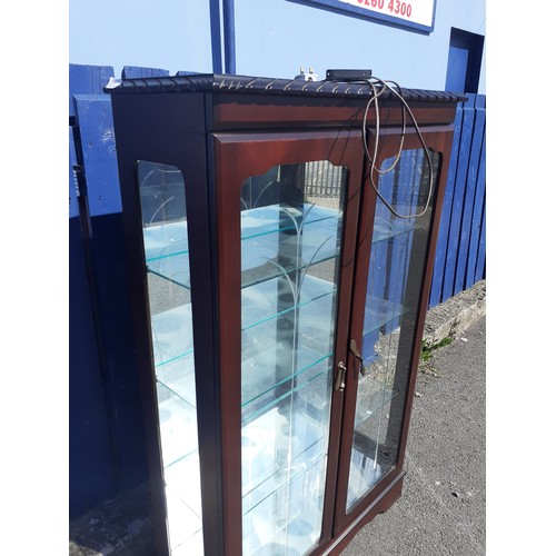 189 - A ROPE EDGE MAHOGANY DISPLAY CABINET 32 x 53