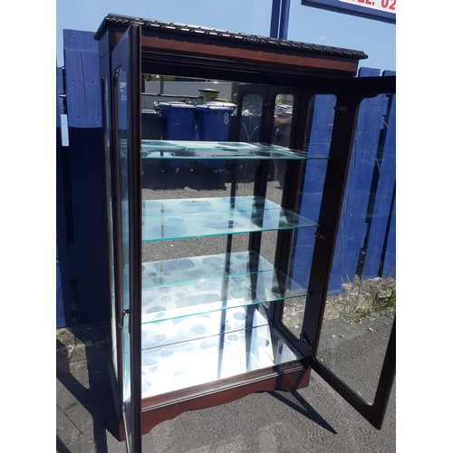 189 - A ROPE EDGE MAHOGANY DISPLAY CABINET 32 x 53