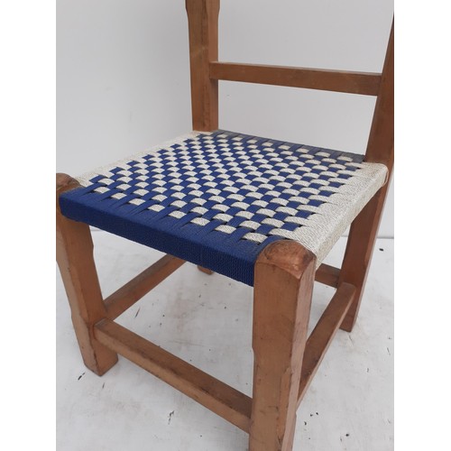 348 - A VINTAGE ROPE SEAT CHILDS CHAIR