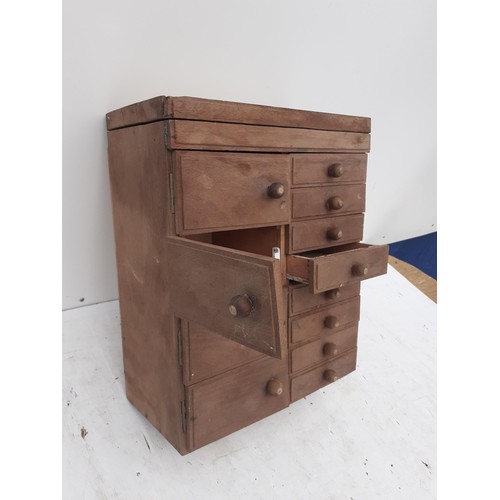 350 - A COLLECTORS STYLE CABINET MEASURES 12 x 15 x 7