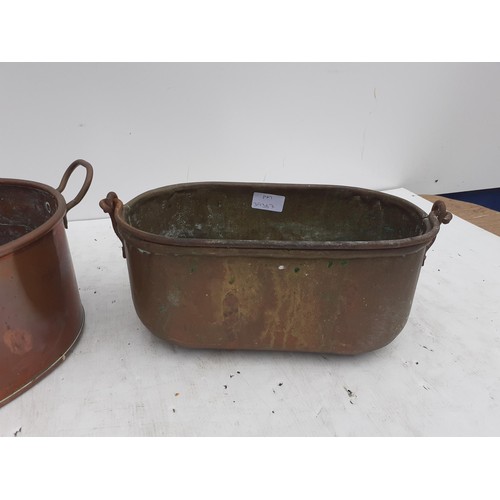 360 - A LOT OF 2 OLD BRASS AND COPPER POTS