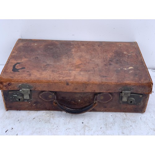 375 - 2 ANTIQUE LEATHER CASES