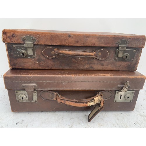 375 - 2 ANTIQUE LEATHER CASES