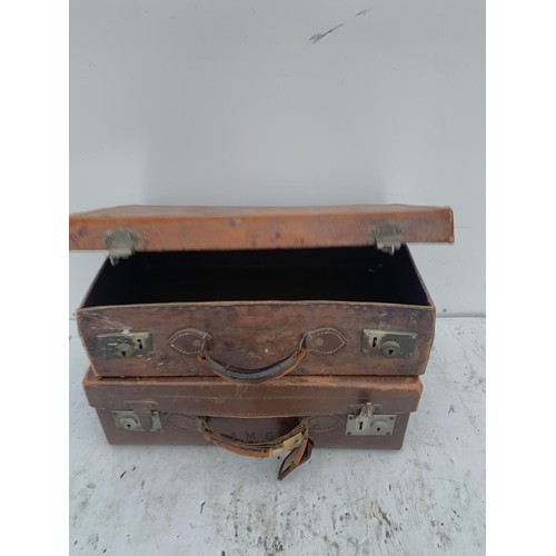 375 - 2 ANTIQUE LEATHER CASES