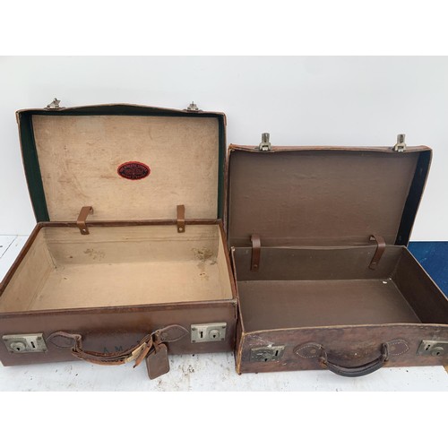 375 - 2 ANTIQUE LEATHER CASES