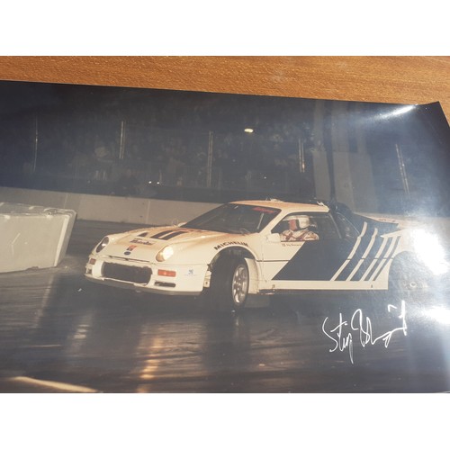 377 - 2 SIGNED STIG BLOMQUIST PHOTO 18X12