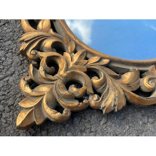 397 - 2 ROUND MIRRORS WITH ORNATE GILT FRAMES 18IN SQ