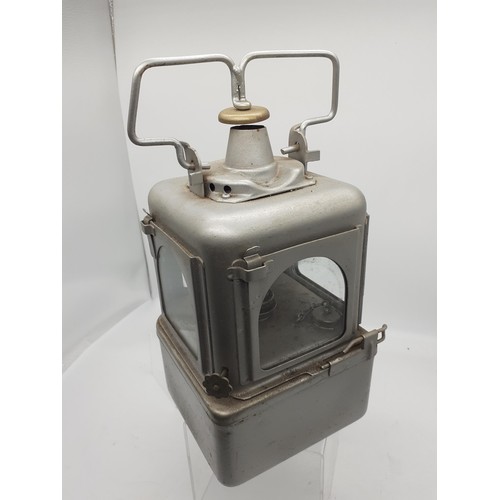 400 - A CHROME FINISH KEROSENE LANTERN 12in