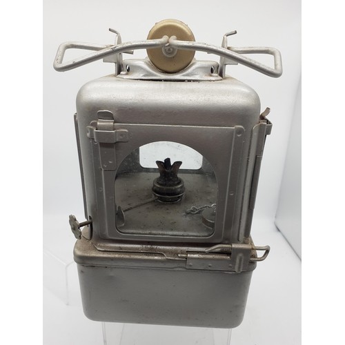 400 - A CHROME FINISH KEROSENE LANTERN 12in