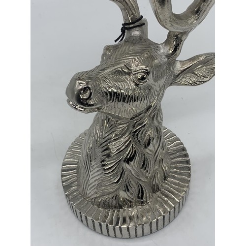 302 - CHROMED STAG HEAD TEA LIGHT HOLDER 14