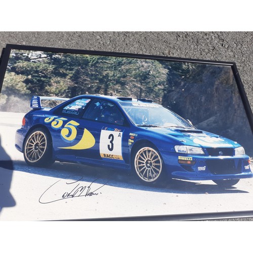 427 - A SIGNED COLIN McCREA  SUBARU FRAMED PHOTO 24X16