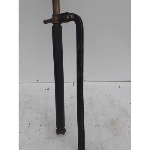 432 - AN OLD BRASS  STIRRUP PUMP