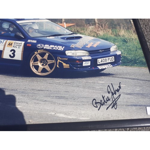 433 - A SIGNED BERTIE FISHER AND RORY KENNEDY FRAMED PHOTO 31X21