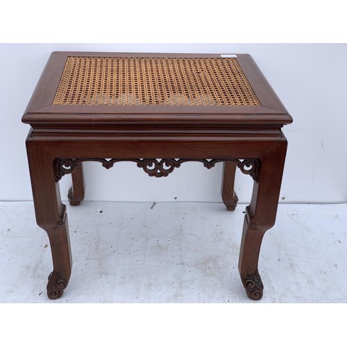 440 - A BERGER TOPPED ORNATE CARVED CHINESE STOOL