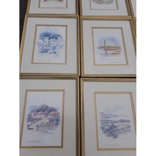 442 - 12 FRAMED LTD EDITION SAM McLARNON PRINTS 10x12