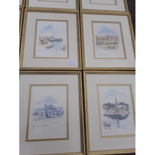 442 - 12 FRAMED LTD EDITION SAM McLARNON PRINTS 10x12