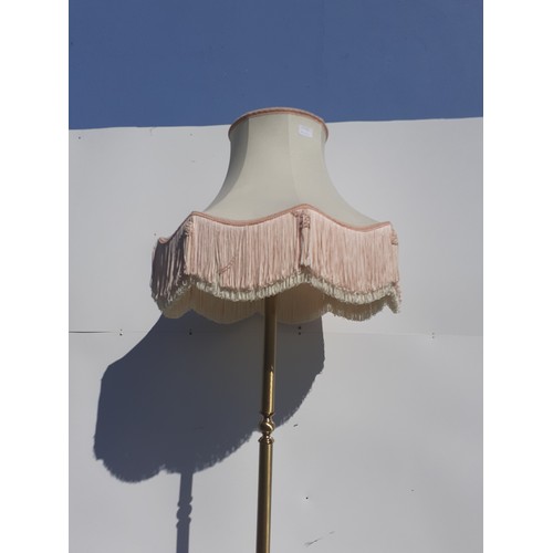 459 - BRASS STANDARD LAMP WITH SHADE