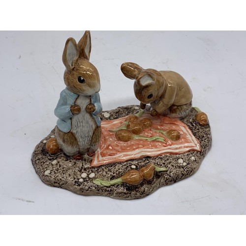 527 - PETER AND BENJAMIN PICKING ONIONS (BEATRIX POTTER) LTD EDITION  FIGURE No1958/3000 BY BEWICK 4