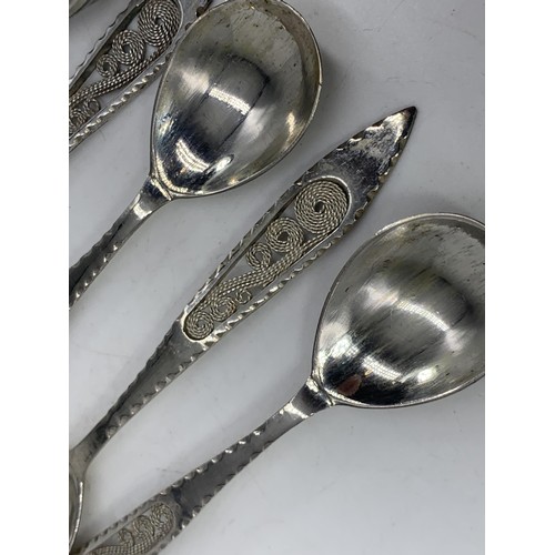 549 - 12 PIECE (6FORK & 6 SPOONS) OF  ORNATE 800 MARKED SILVER