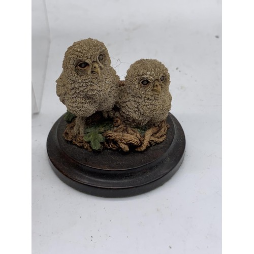 552 - 4 TAWNY OWL FIGURES (1 IS BORDER FINE ARTS)