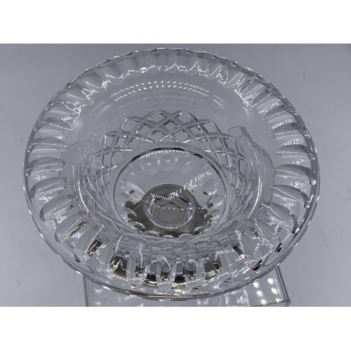 644 - ANTIQUE CUT GLASS BON-BON DISH WITH SILVER BASE