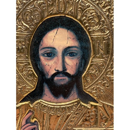 627 - ANTIQUE SILVER GILT RELIGIOUS ICON