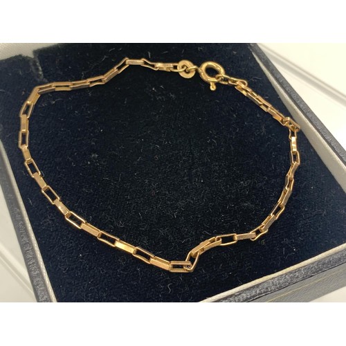 641 - 9ct ROSE GOLD BOX LINK BRACELET 1.9grms