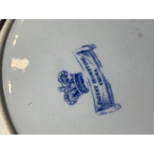 742 - AN EARLY MASONS STONEWARE PLATE 9.5