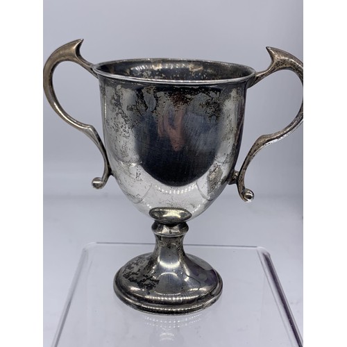 656 - A 1938 B.L.H OPEN JUMPING SOLID SILVER CUP 106.4grms