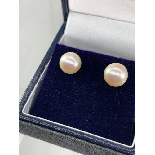 659 - PEARL STUD EARRINGS WITH 18Ct WHITE GOLD STEMS