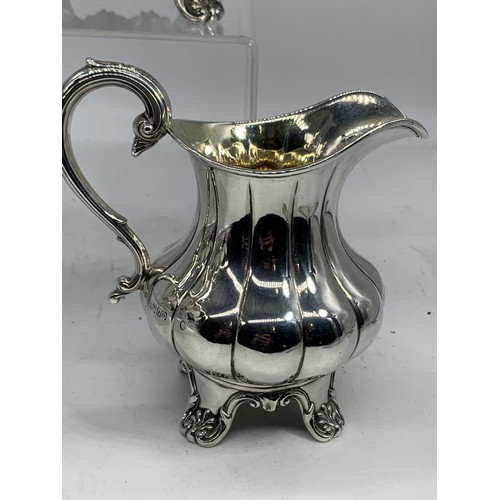 683 - A BEAUTIFULLY ORNATE SHEFFIELD SILVER 3 PIECE TEA SERVICE 1315.4grms